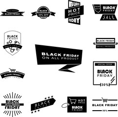 Obraz premium Black Friday poster stiker icon in a collection with other items