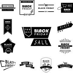 Fototapeta premium Black Friday poster stiker icon in a collection with other items
