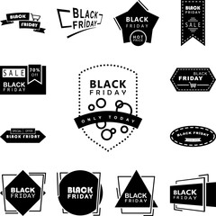 Black Friday poster stiker icon in a collection with other items