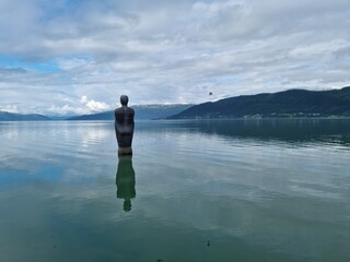 Havmannen, or Havmann is a granite stone sculpture located in the city of Mo i Rana in northern Norway and is keeping watch over the harbor