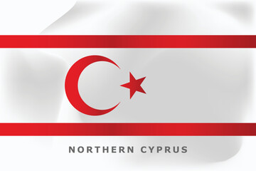 National flag of Northen Cyprus. Realistic pictures flag