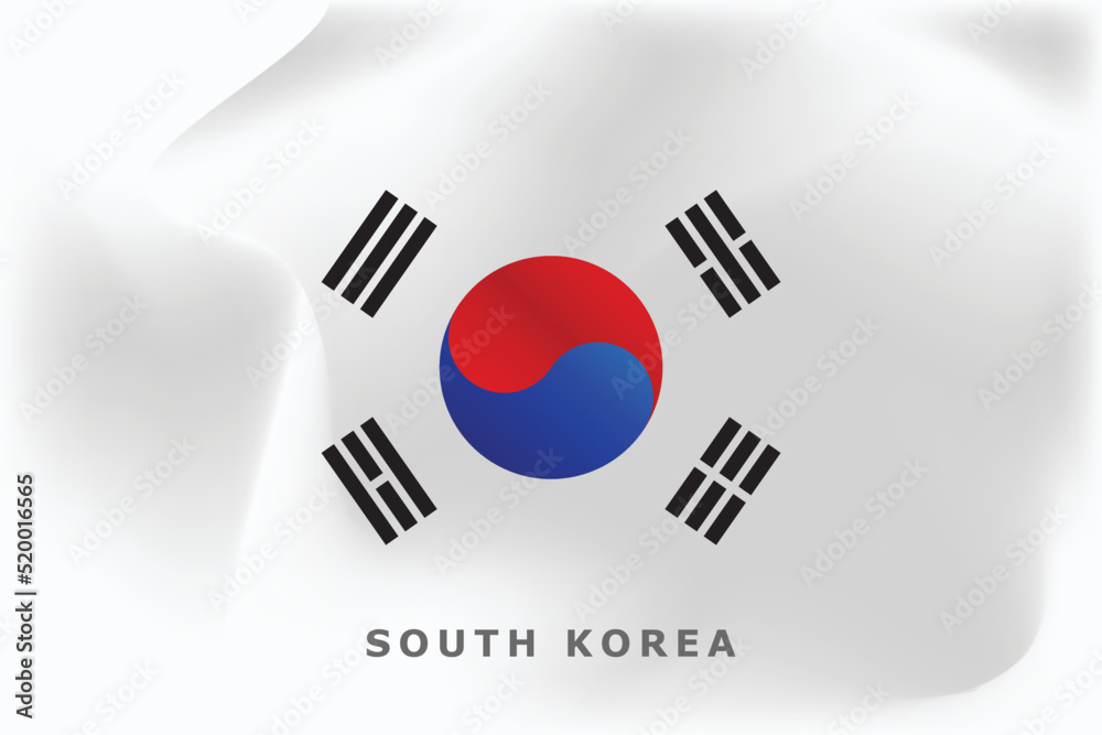 Wall mural National flag of South Korea. Realistic pictures flag