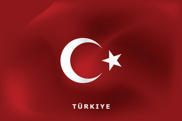 National flag of Turkey. Realistic pictures flag