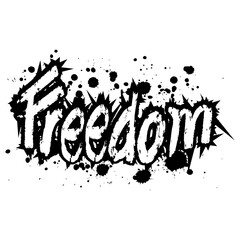 Freedom hand writing lettering inscription