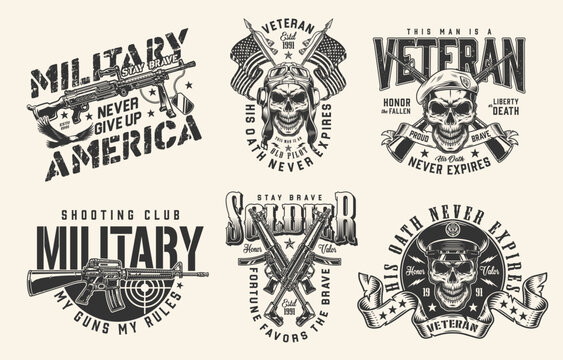 Military America set monochrome logotype