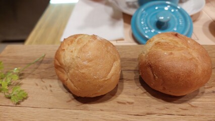 delicious bread on the wooden board design for healthy lifestyle