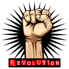 vector illustration fist revolution. revolution theme design