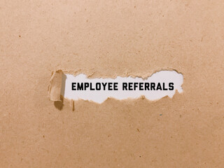 employee referrals - text on brown background