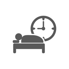 vector illustration of simple sleep clock avatar icon.