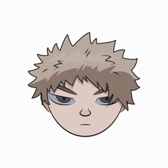 Vector graphic illustrator of a man's face on a white background