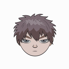 Vector graphic illustrator of a man's face on a white background