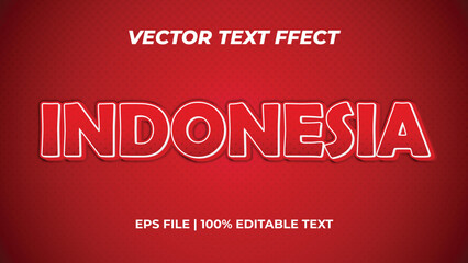 Editable Text Effect Vector Text EPS For Indonesia Independence day dot background 