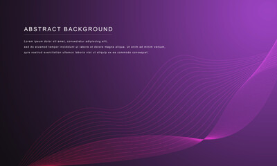 Abstract lines shapes on purple gradient background. vector illustration. EPS 10.