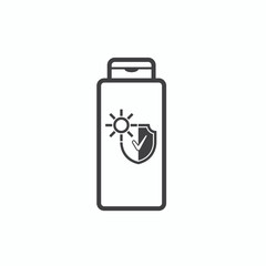 illustration of sunblock bottle, vector art.