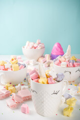 Rainbow unicorn hot chocolate