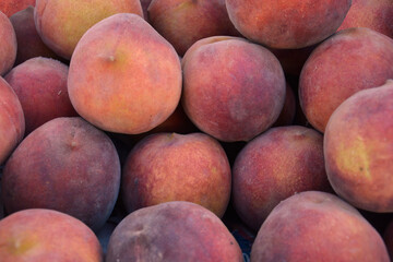 Delicious Red Peach Close-up Background