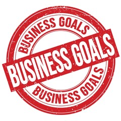 BUSINESS GOALS text written on red round stamp sign