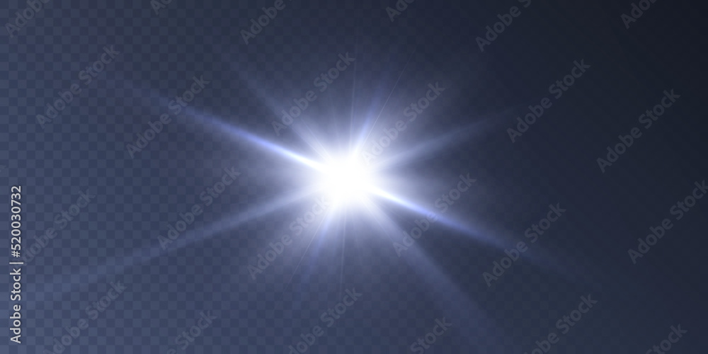 Poster bright light effect with rays and highlights for vector illustration.