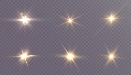 Transparent sunlight with a special glare light effect. PNG. Isolated light effects on a transparent background. Vector illustration	
