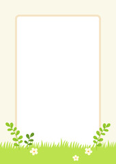 Grass background stationery frame template.