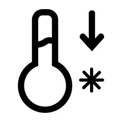 Thermometer with low temperature icon,