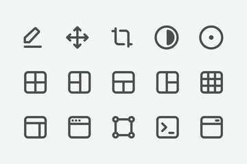 Design elements set vector icon. Vector illustration design sign symbol icon concept. Designed for web and app design interfaces.