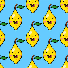 Seamless pattern with lemons. Decorative vector template for children's clothing design, interior, Wallpaper, greeting cards, banners, home decoration.