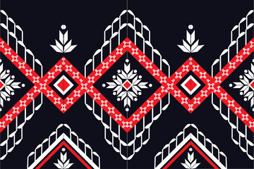 The square shape is framed with a bouquet of flowers on top. and the bottom is beautiful Knit each other in a yarn style. on a dark navy background for clothing, textiles, wallpaper