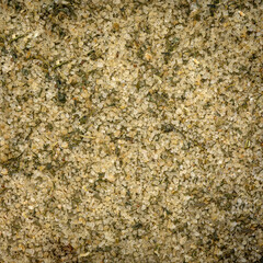 Salt with spices. Background image. Texture of salt with spices