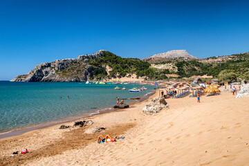 Fototapeta na wymiar Tsambika sandy beach at Rhodes island in Greece