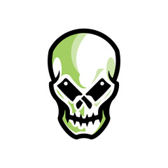 Skull with cleavers as its eyes