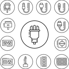Plug, connector icon in a collection with other items