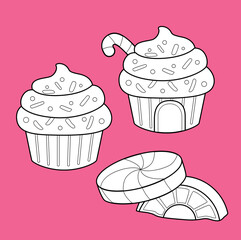 Candyland Sweet Cup Cake Dessert Digital Stamp