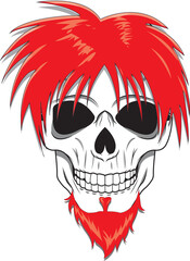 red haired skull