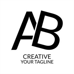 Elegant AB Letter Linked Monogram Logo Design, brand logo, corporate logo, business logo