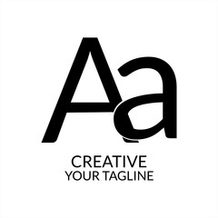 Creative Letter AA Logo design vector template. ABC Typeface monogram. Alphabet. Type Character Logotype symbol.