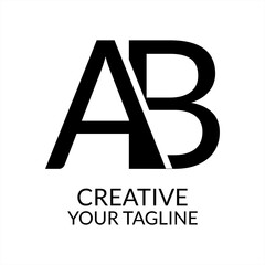 Creative Letter AB Logo design vector template. ABC Typeface monogram. Alphabet. Type Character Logotype symbol.