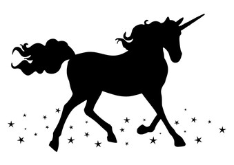 silhouette of a fantasy unicorn © Kirsty Pargeter