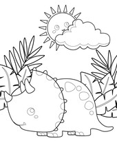 Dinosaur Theme Coloring Pages A4 for Kids and Adult