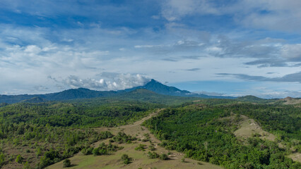 Fototapeta na wymiar Aerial view of Mount Seulawah Agam, Aceh, Indonesia