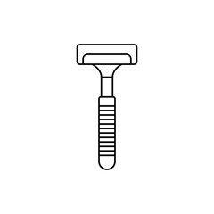 Manual shaving razor blade icon in line style icon, isolated on white background