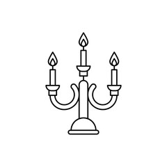 candelabra icon in line style icon, isolated on white background