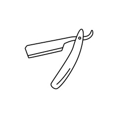 straight shaving razor icon in line style icon, isolated on white background