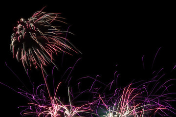 firework celebrate event festive colors explosion bright festive pyrotechnics glowing light background