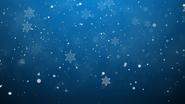 Abstract Winter Holiday Background with Snow and Snowflakes
