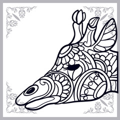 Giraffe zentangle arts isolated on white background