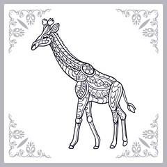 Giraffe zentangle arts isolated on white background