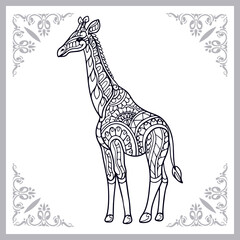 Giraffe zentangle arts isolated on white background