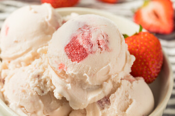 Homemade Organic Strawberry Ice Cream