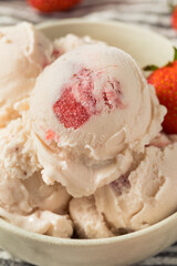 Homemade Organic Strawberry Ice Cream